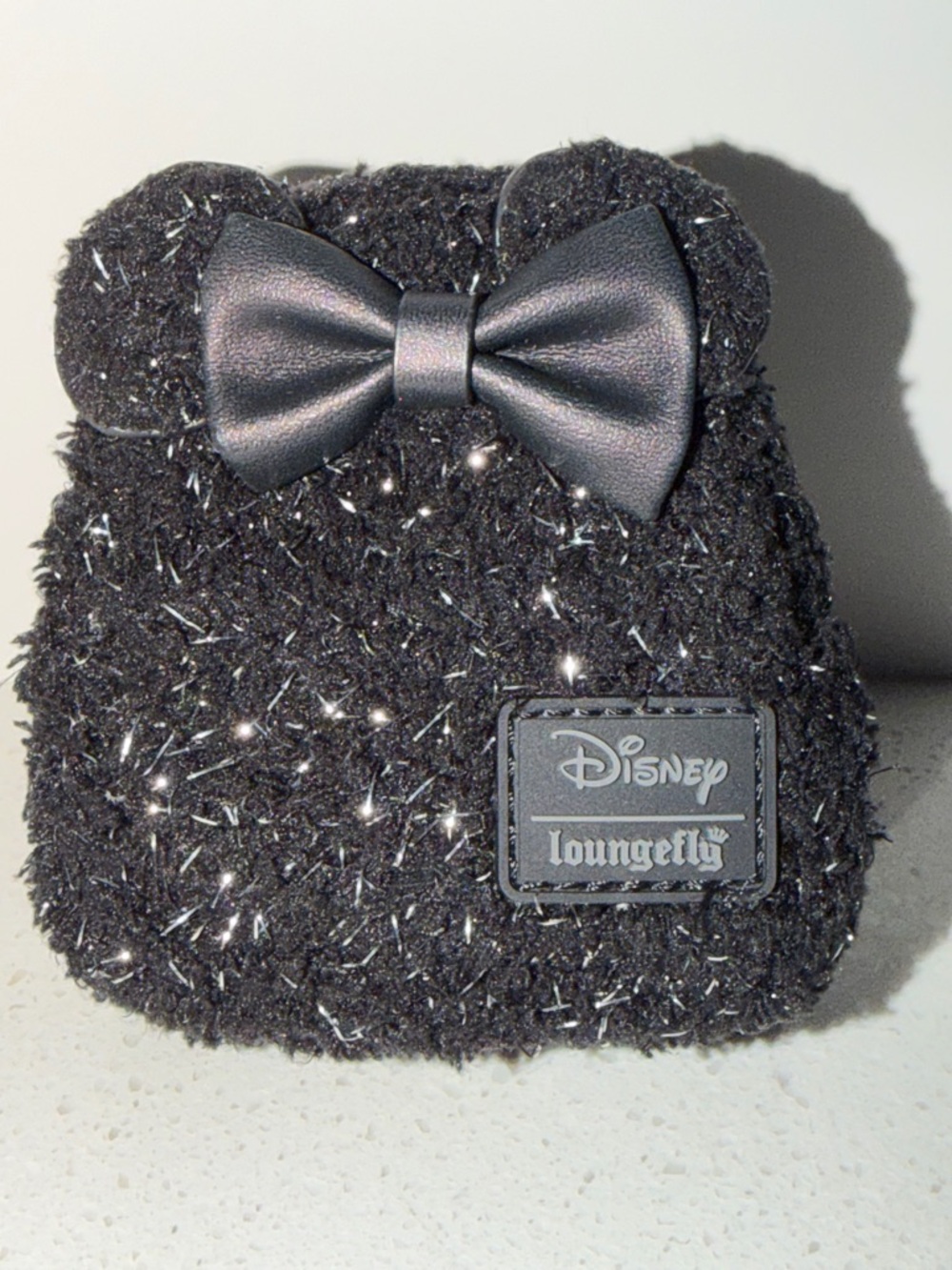 NWOT Disney Loungefly Black Sparkle Minnie Ear Keychain